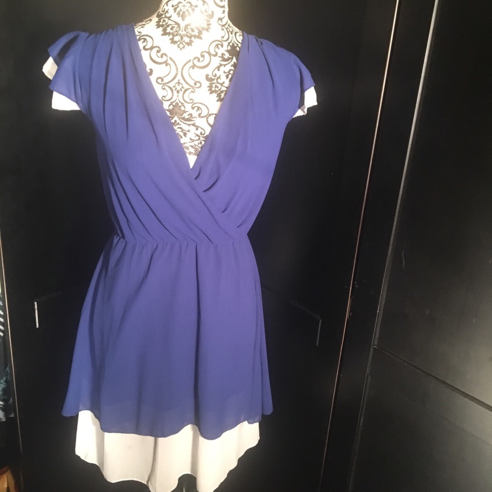 Blue chiffon evening dress